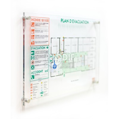 PLAN EVACUATION A2 PLEXIGLAS 6MM