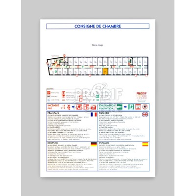 PLAN DE CHAMBRE A4 PLASTIFIÉ 5/10ème